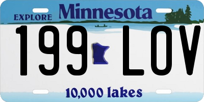 MN license plate 199LOV