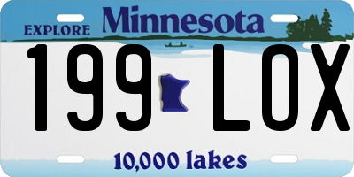 MN license plate 199LOX