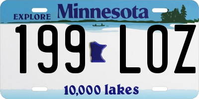 MN license plate 199LOZ