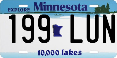 MN license plate 199LUN