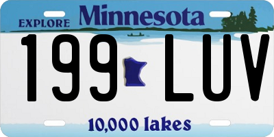 MN license plate 199LUV
