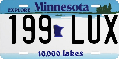 MN license plate 199LUX