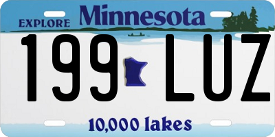 MN license plate 199LUZ