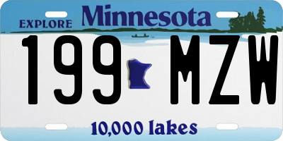 MN license plate 199MZW