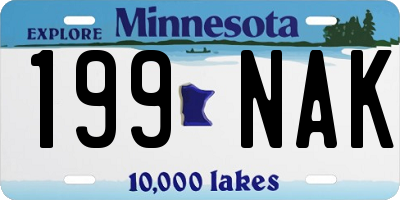 MN license plate 199NAK