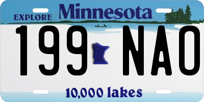 MN license plate 199NAO