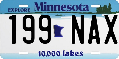 MN license plate 199NAX