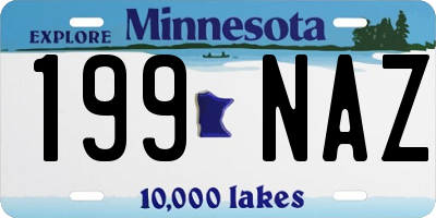 MN license plate 199NAZ