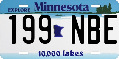 MN license plate 199NBE