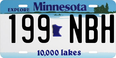 MN license plate 199NBH