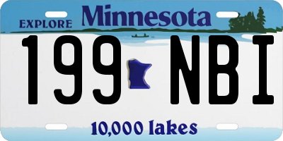 MN license plate 199NBI