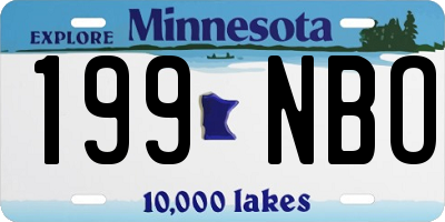 MN license plate 199NBO