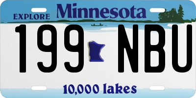 MN license plate 199NBU