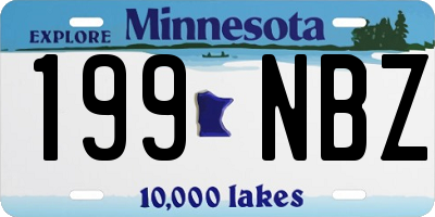 MN license plate 199NBZ