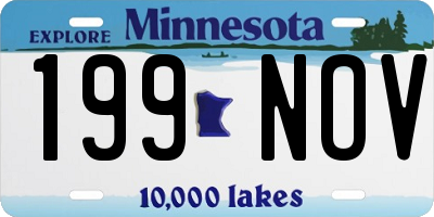 MN license plate 199NOV