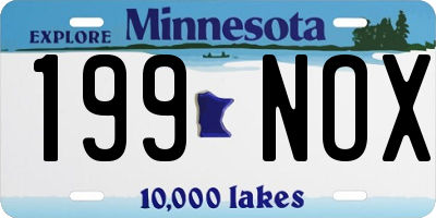 MN license plate 199NOX