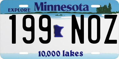 MN license plate 199NOZ