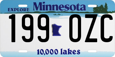 MN license plate 199OZC