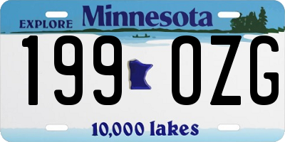 MN license plate 199OZG