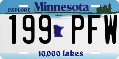 MN license plate 199PFW