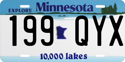 MN license plate 199QYX