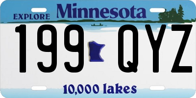 MN license plate 199QYZ