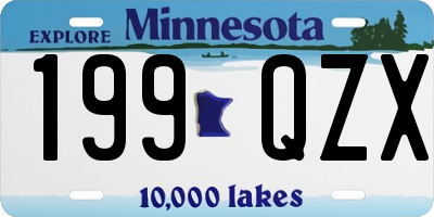 MN license plate 199QZX