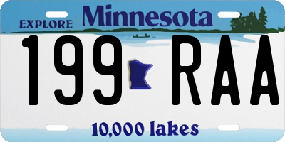 MN license plate 199RAA