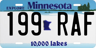 MN license plate 199RAF