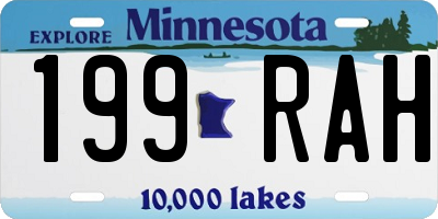 MN license plate 199RAH