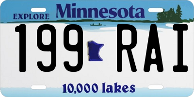 MN license plate 199RAI