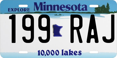 MN license plate 199RAJ