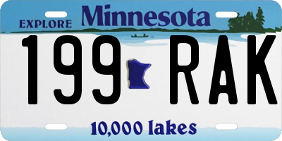 MN license plate 199RAK