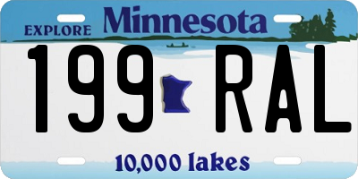 MN license plate 199RAL