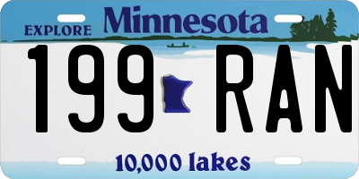MN license plate 199RAN