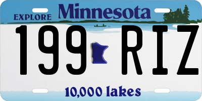 MN license plate 199RIZ