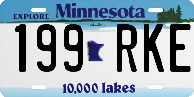 MN license plate 199RKE