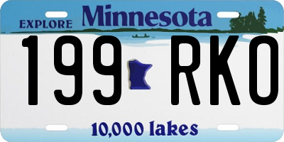 MN license plate 199RKO