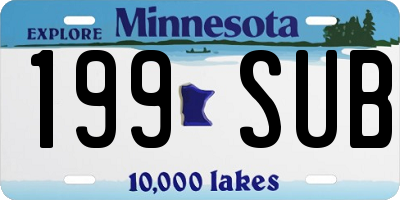 MN license plate 199SUB