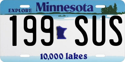 MN license plate 199SUS