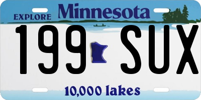 MN license plate 199SUX