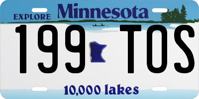 MN license plate 199TOS