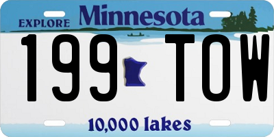 MN license plate 199TOW