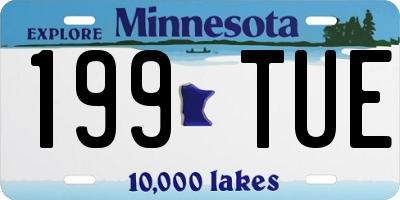 MN license plate 199TUE