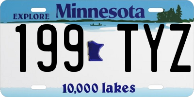 MN license plate 199TYZ