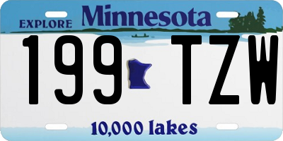 MN license plate 199TZW