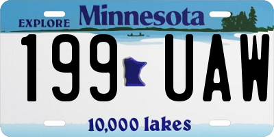 MN license plate 199UAW