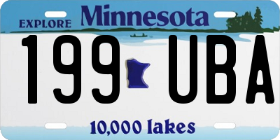 MN license plate 199UBA