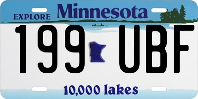 MN license plate 199UBF
