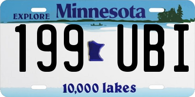 MN license plate 199UBI